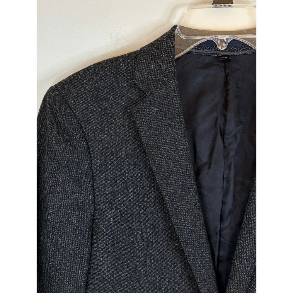 J CREW Ludlow Moon Blazer Men 36R English Wool Tweed Charcoal Gray Career Preppy